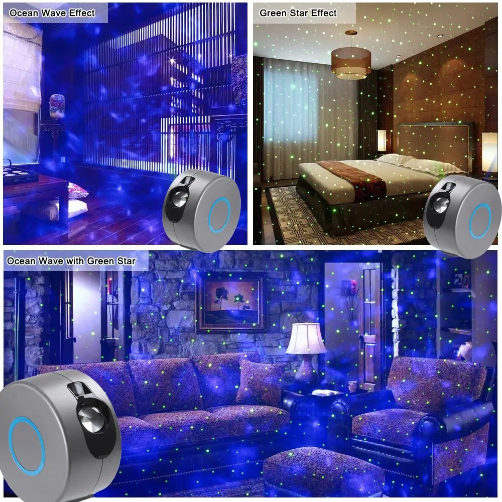 Dynamic Starry Sky Night Light Projector with 7 Color Options