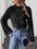 ChicFlare: Patchwork Bow Mock-Neck Sweater - LauBelle Brand