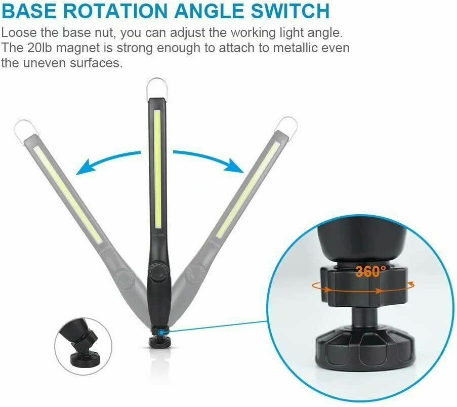 USB Rechargeable Magnetic LED Work Light with Flexible Cordless Design