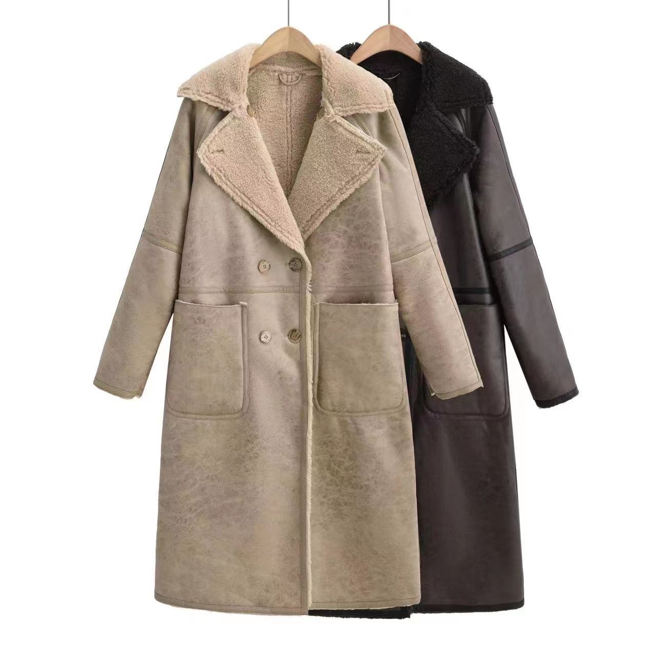 Chic Belted Double-Breasted Winter Trench Coat Women