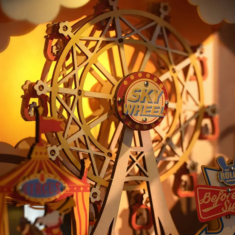 Leather and PET Case with Roller Coaster and Movable Circus Design