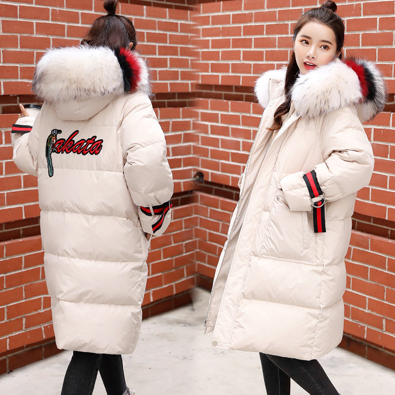 FrostLuxe Mid Down Jacket with Plush Fur Collar - LauBelle Brand