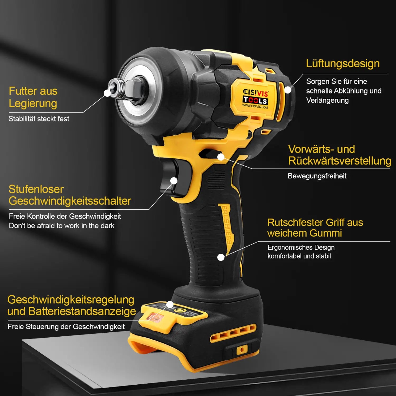 500N Original Pin Impact Wrench Bare Machine for Professional