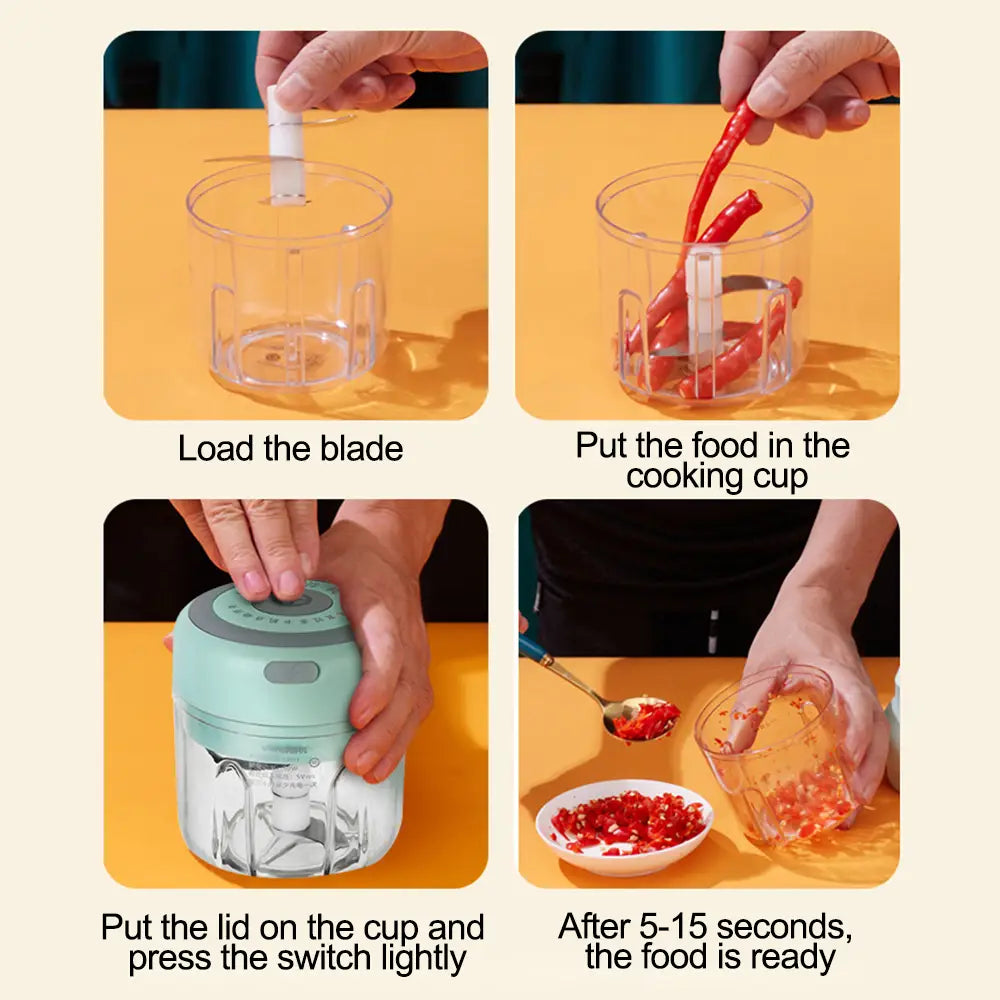 Electric Grinder with Stainless Steel Blade and One Touch Operation