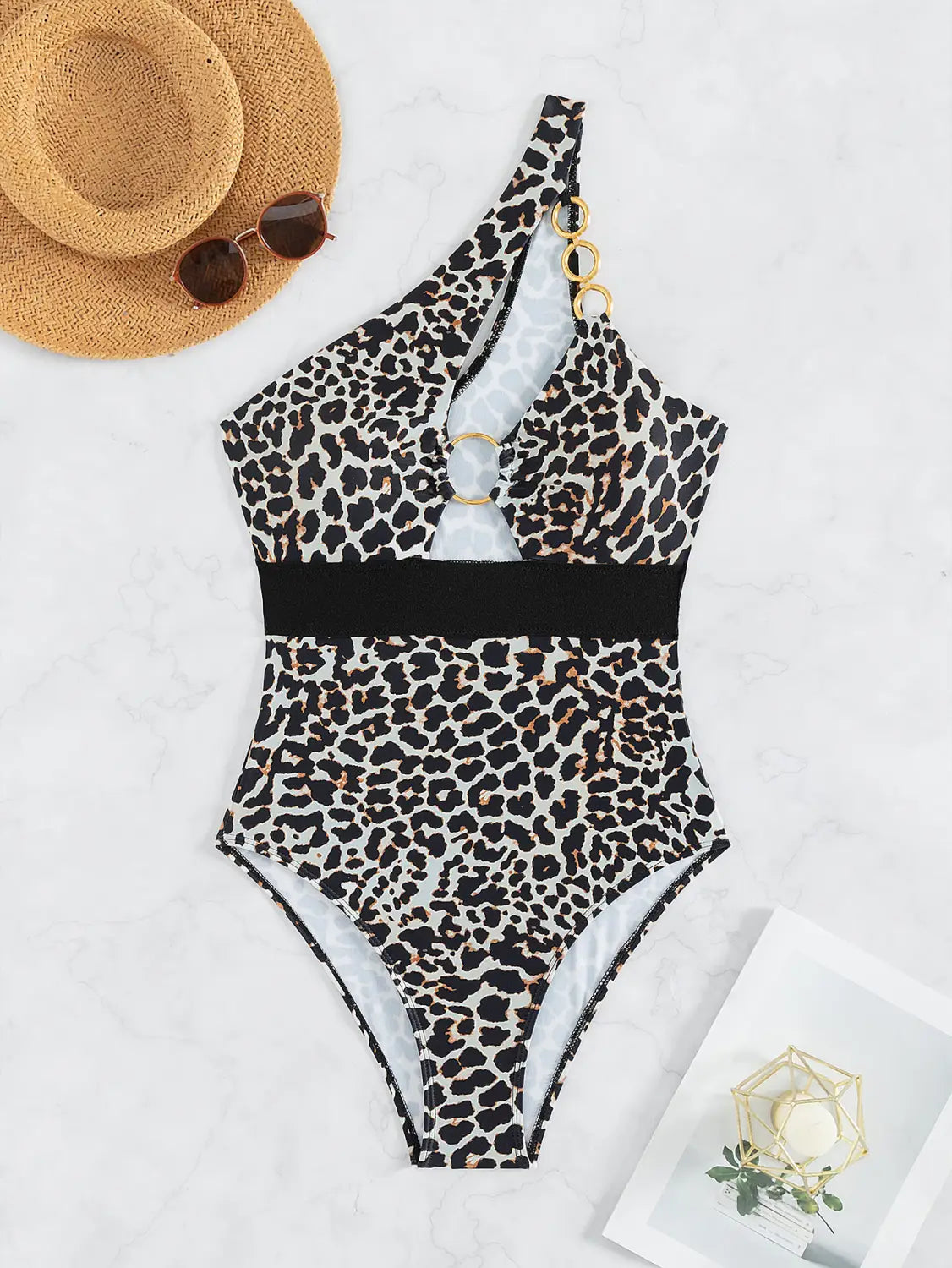 Women’s Black And White Spots Printed Bikini