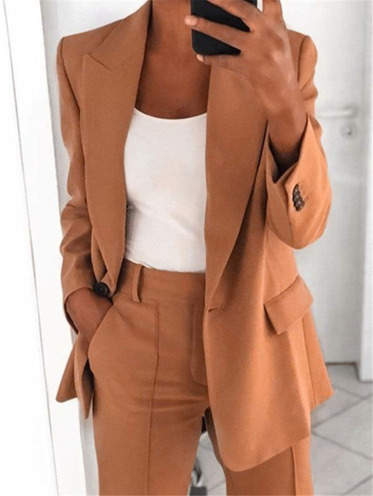 ChicLap Slim Suit: Trendy Blazer & Trousers Set - LauBelle Brand