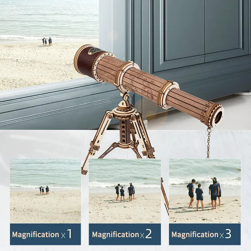 Wooden Telescope Model Kit 314 Pieces for Ages 14 and Up