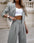 Spring Striped Cropped Suit Set for Women – Chic Casual - LauBelle Brand
