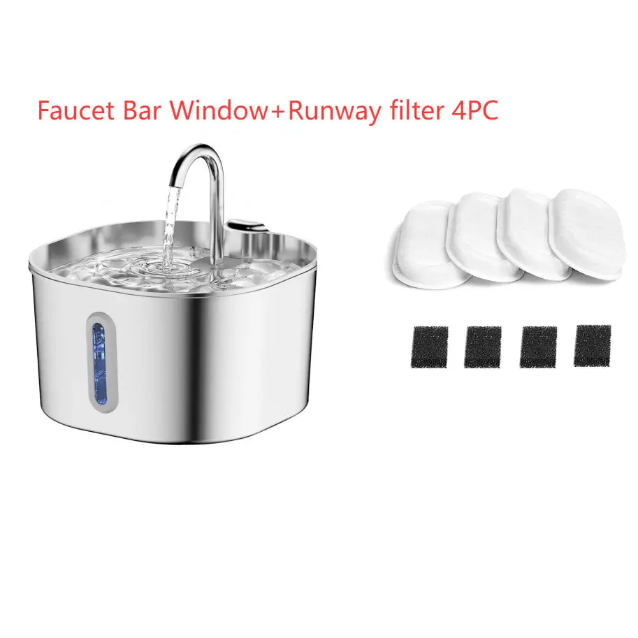 2.2L Faucet Strip Window Pet Water Dispenser for Dogs and Cats Set / EU