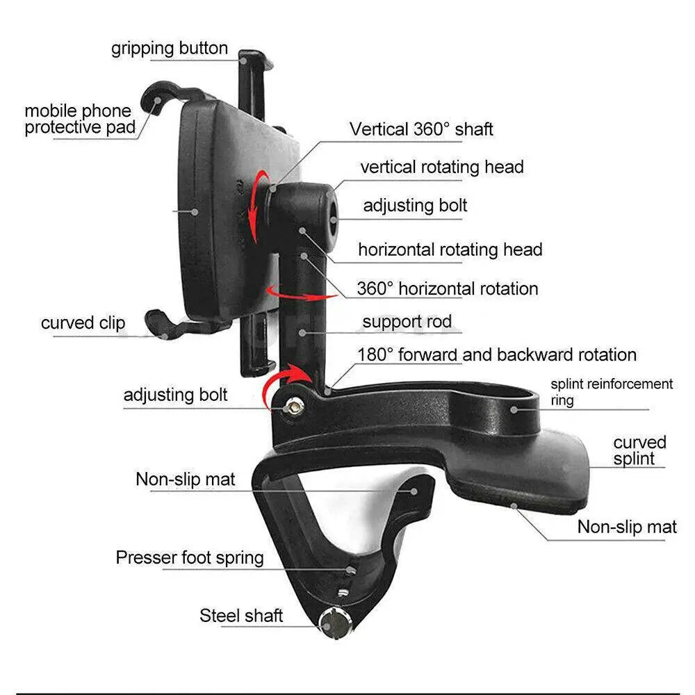 Mobile Phone Holder for Car Dashboard with 360 Degree Rotation