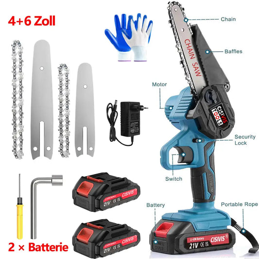 21V Mini Chain Saw Wireless Single Hand Saw for Wood Cutting 4 to 6 Inch W13213683 5