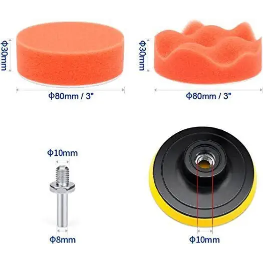 22 Piece Car Polishing Sponge and Pad Set 22pcs 5
