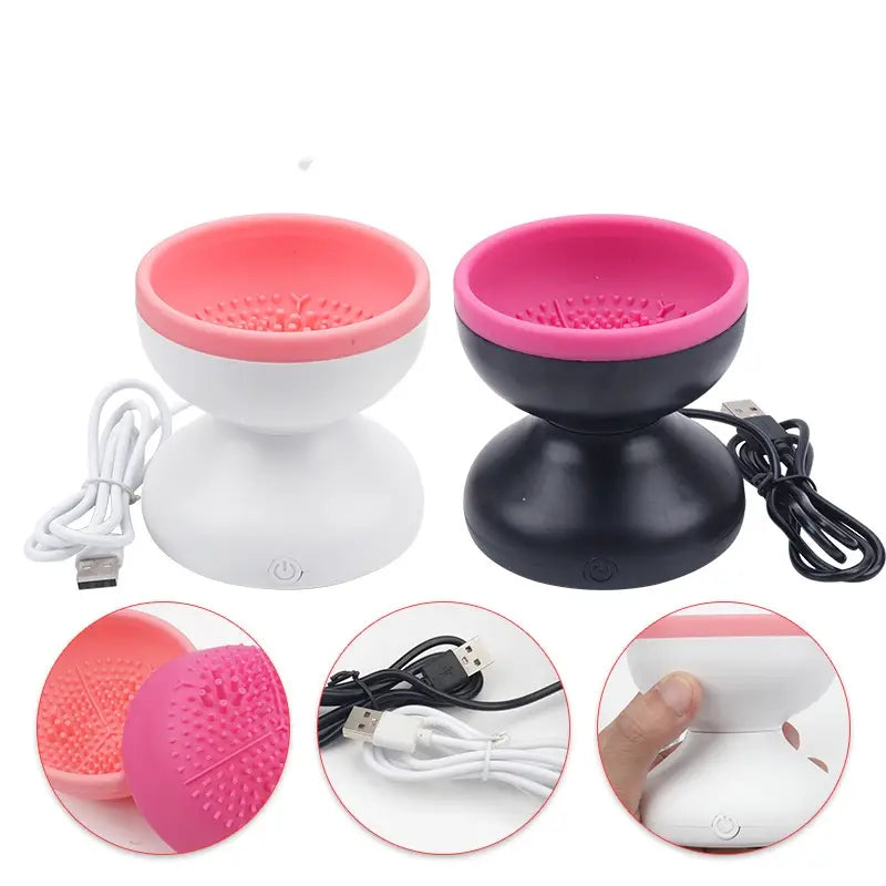 Melanther Electric Makeup Brush Cleaner with Premium Motor and Silicone Container