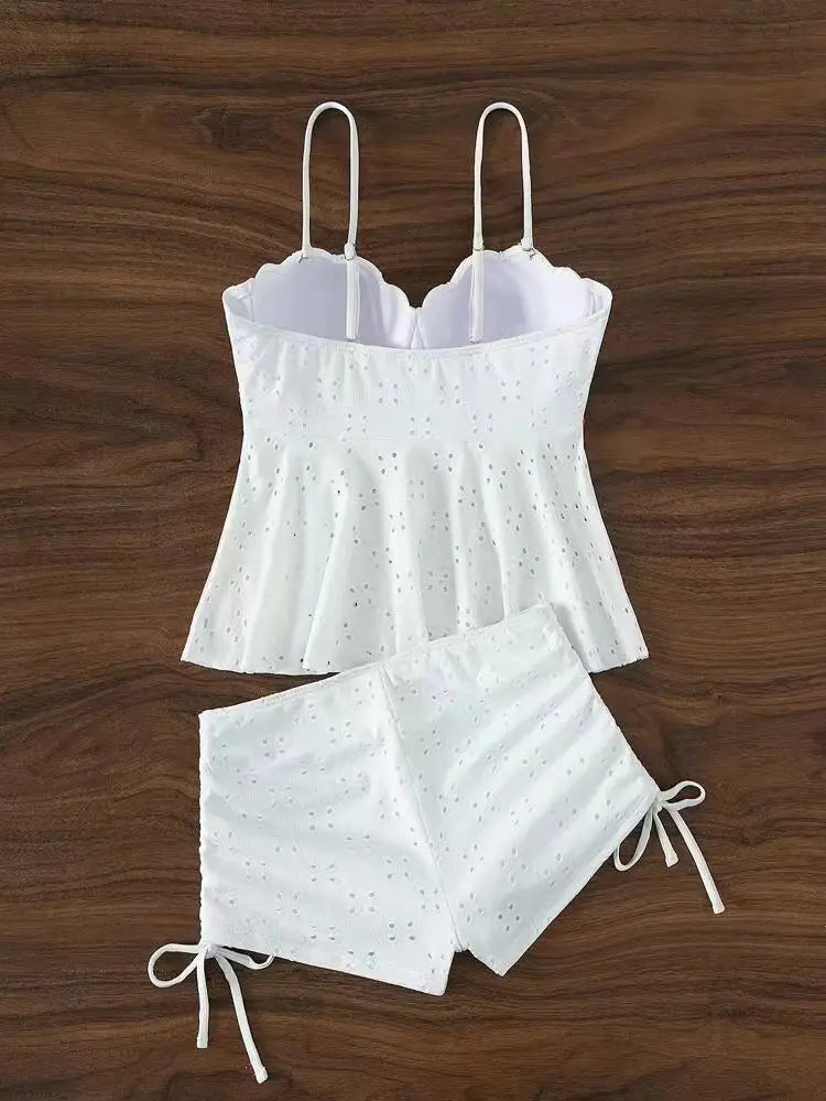 Swimsuit Hollow Shell Hard Bag Solid Color Women’s Bikini