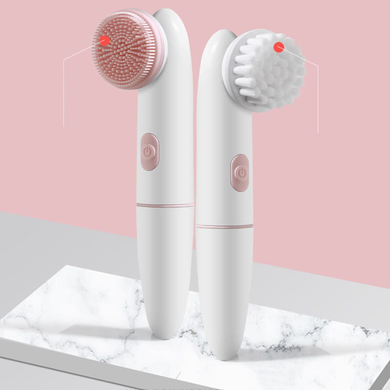 Silicone and PBT Waterproof Electric Cleaning Brush Pink Blue