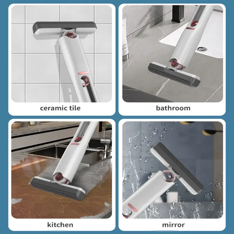 Compact Single Hand Grip Mop with Ring Push Pull Dehydration System