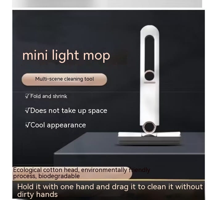 Compact Single Hand Grip Mop with Ring Push Pull Dehydration System