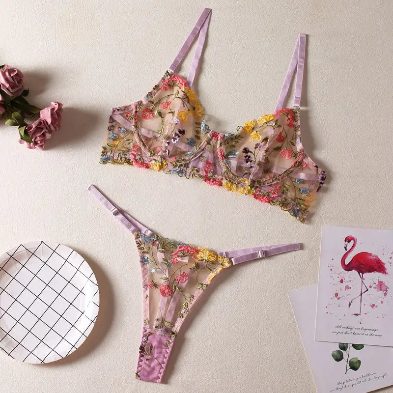 Modischer Unterwäscheanzug mit Blumenmuster für Damen