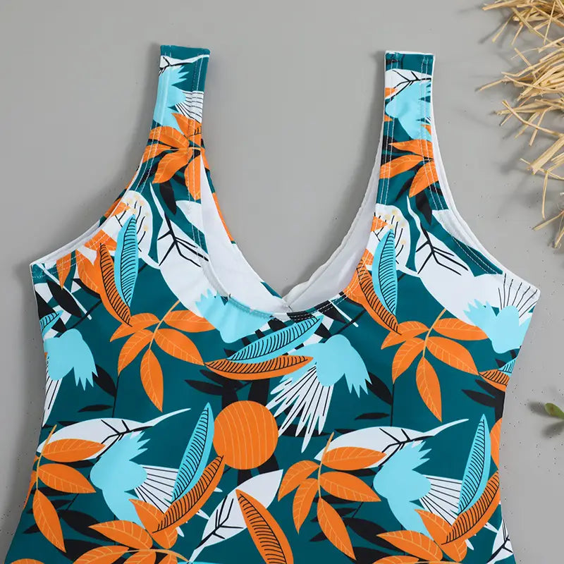 Women’s High Waist Polyester Printed One-piece Bikini