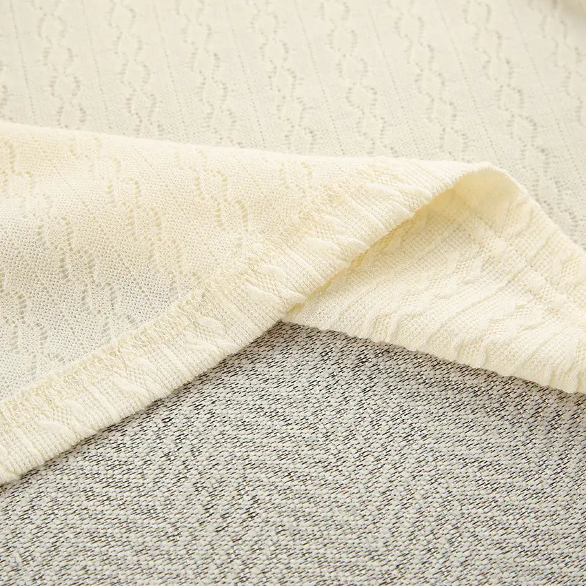 Langarm-Strick-Thermopyjama, lockere Hose, Unterwäsche, dreiteiliges Set
