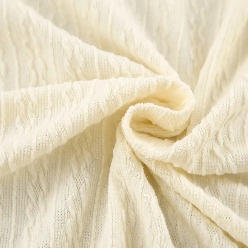 Langarm-Strick-Thermopyjama, lockere Hose, Unterwäsche, dreiteiliges Set