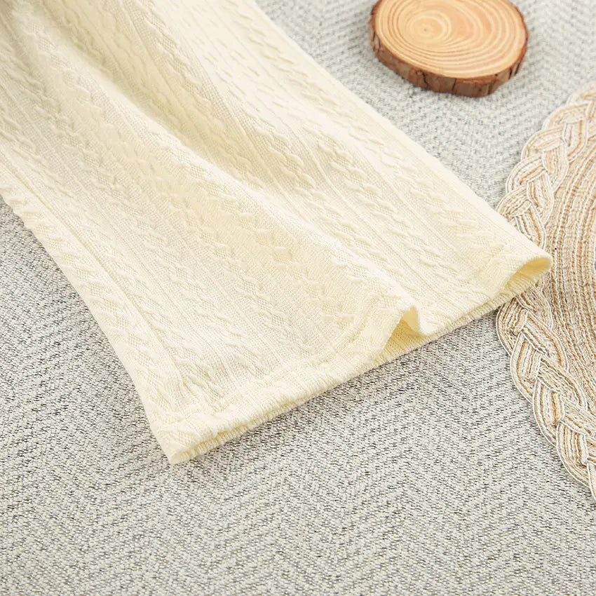 Langarm-Strick-Thermopyjama, lockere Hose, Unterwäsche, dreiteiliges Set