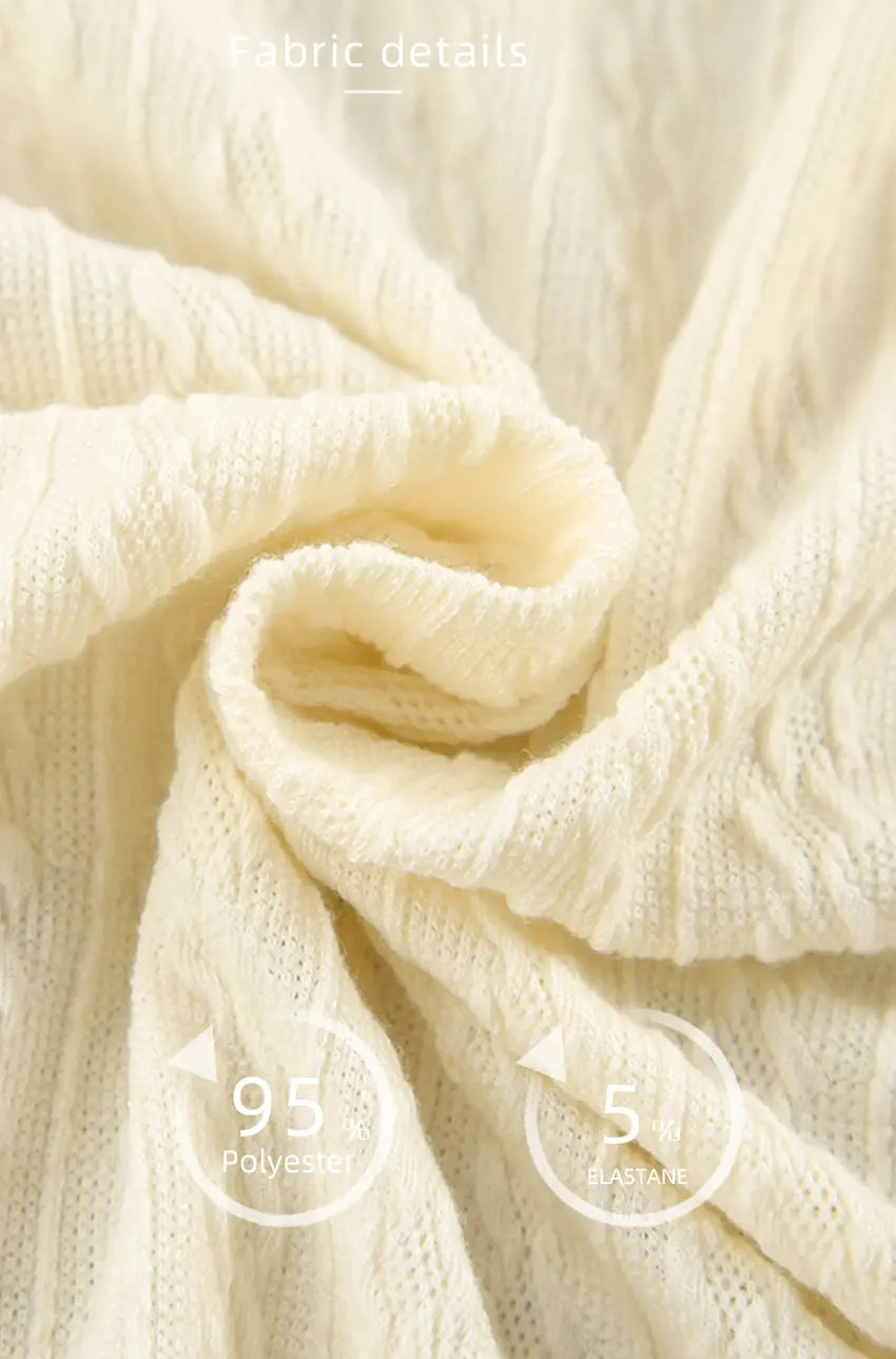 Langarm-Strick-Thermopyjama, lockere Hose, Unterwäsche, dreiteiliges Set
