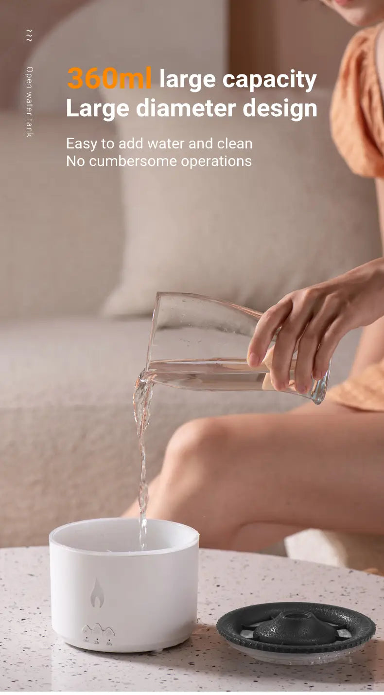 Aromatherapy Humidifier with Flame and Jellyfish Simulation Lighting