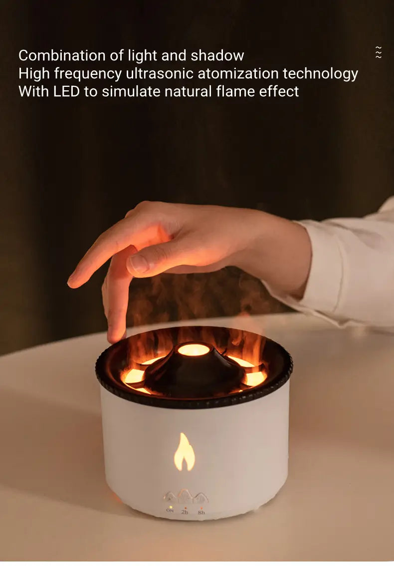 Aromatherapy Humidifier with Flame and Jellyfish Simulation Lighting