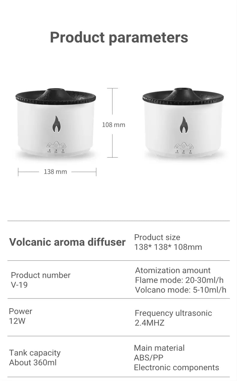 Aromatherapy Humidifier with Flame and Jellyfish Simulation Lighting