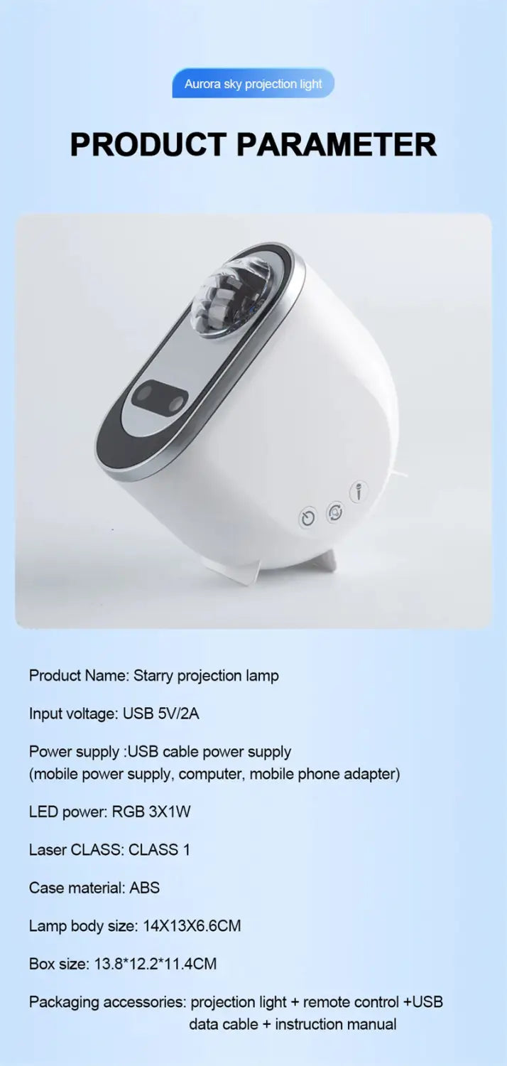 Aurora Borealis LED Projector with Stars and Moon Remote Control