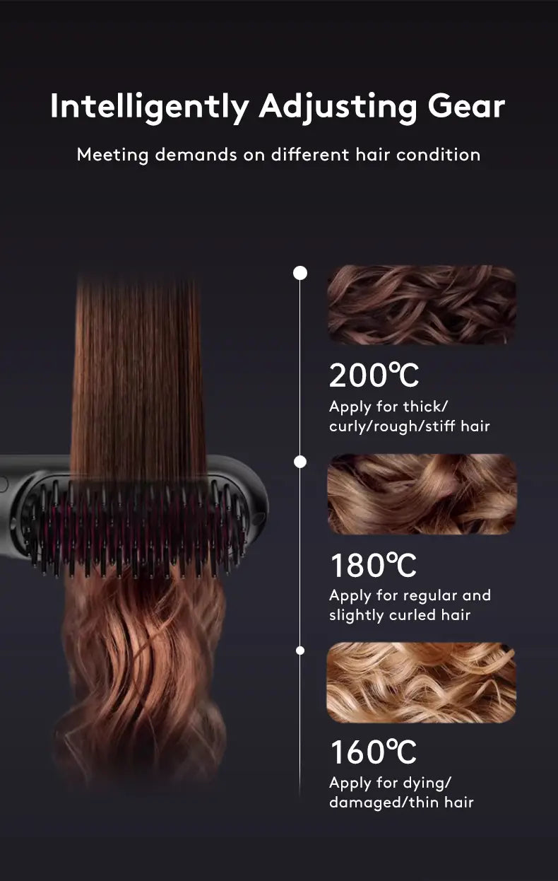 Cordless Hair Straightener Brush with 45 Minute Battery Life