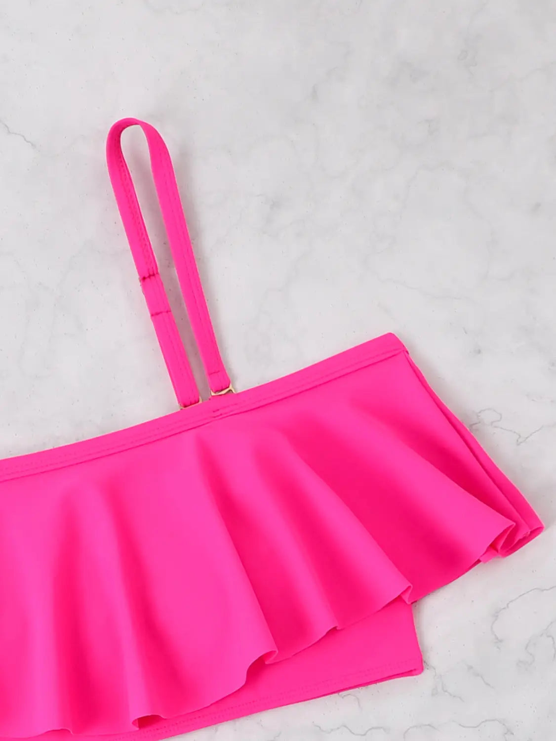 Flounced Split Tube Top Bikini
