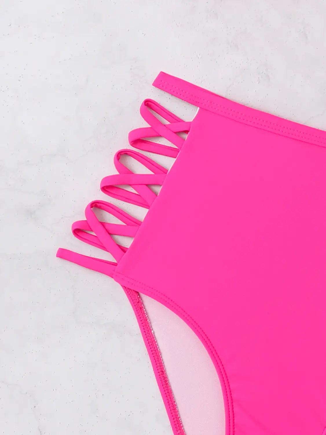 Flounced Split Tube Top Bikini