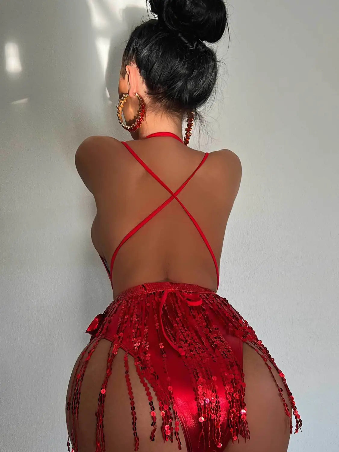 Nightclub Hot Girl Tassel One-piece Swimsuit