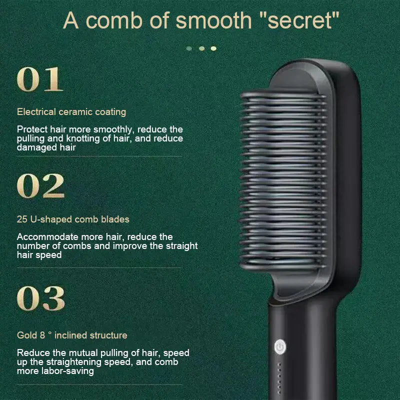 Anti Scald Hair Straightening Comb with Intelligent Temperature Control