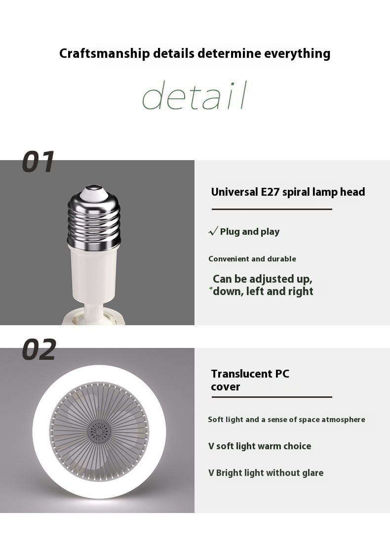 Modern White ABS Ceiling Fan with Light and Remote Control Options