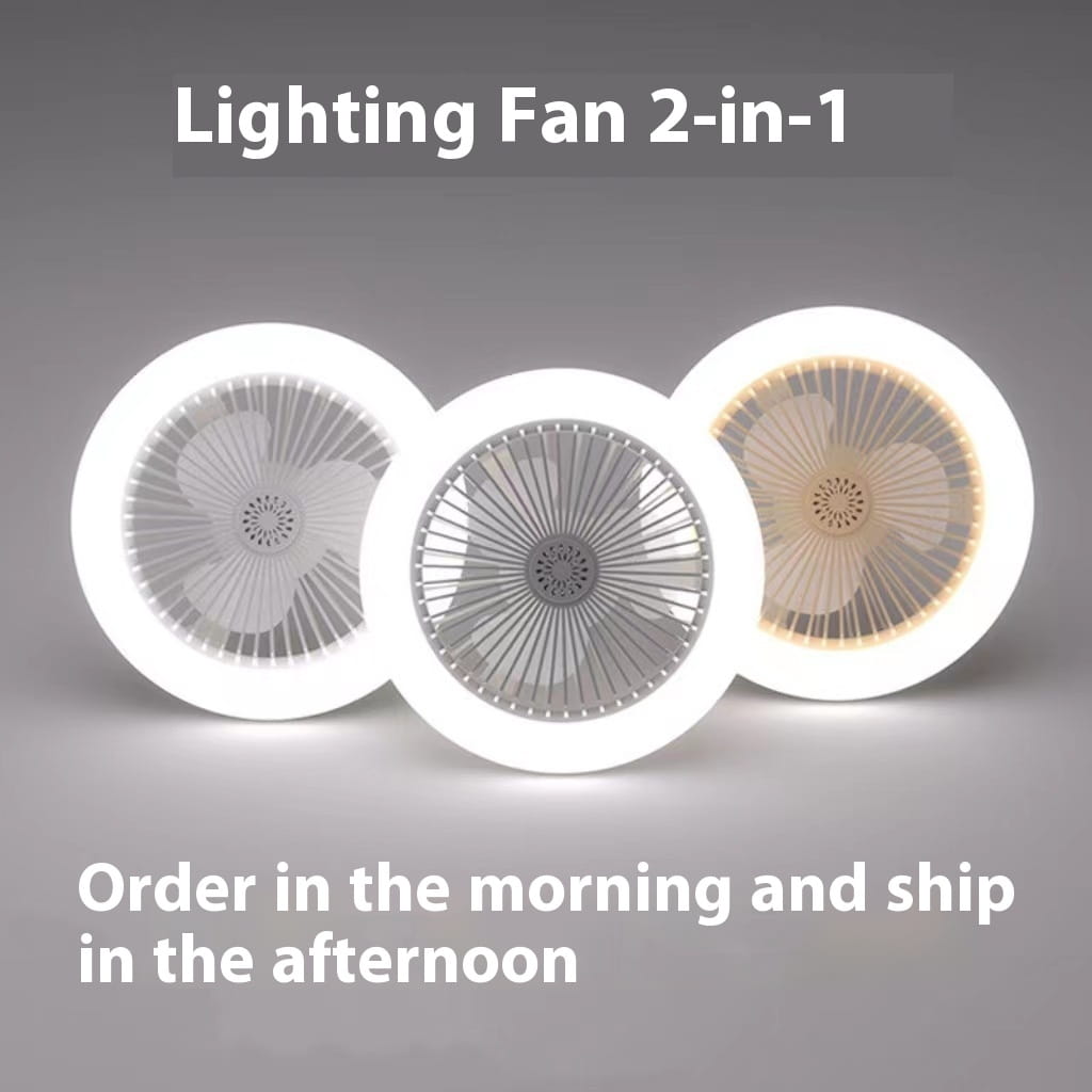 Modern White ABS Ceiling Fan with Light and Remote Control Options