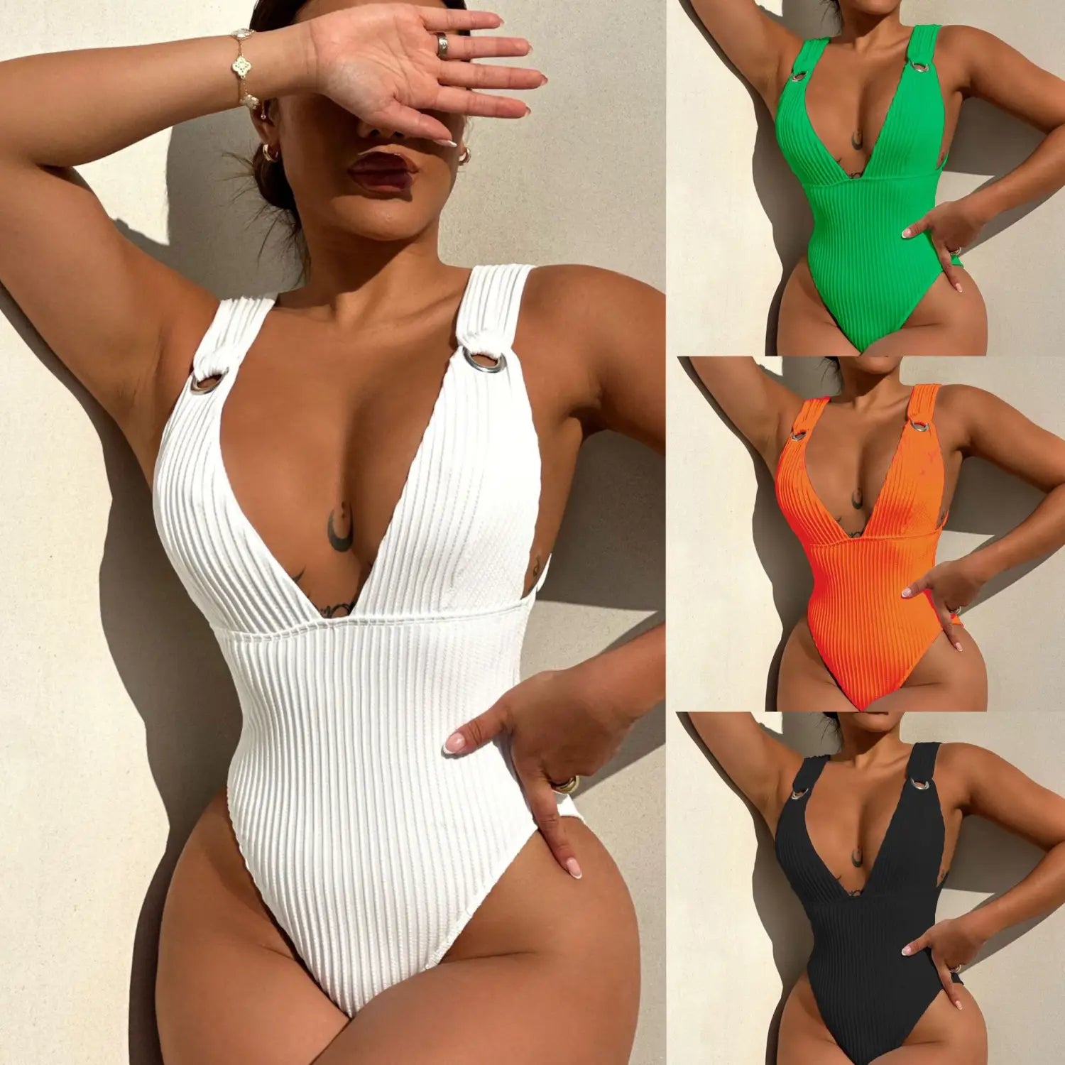 One-piece Swimsuit Women’s Sexy Solid Color