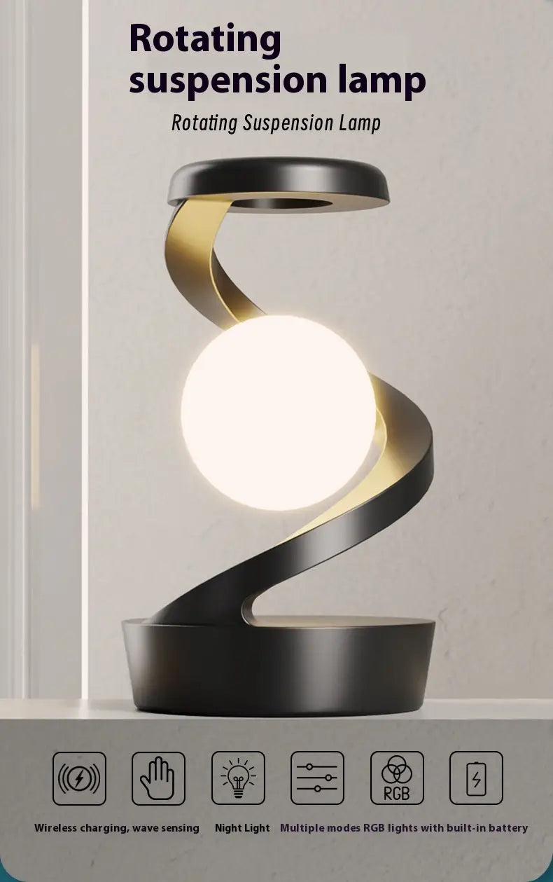 Rotating Suspended Night Light with Stepless Dimming and Soft Illumination