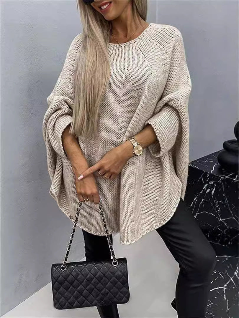 CozyBatwing Oversized Knit Pullover Sweater Shawl - LauBelle Brand