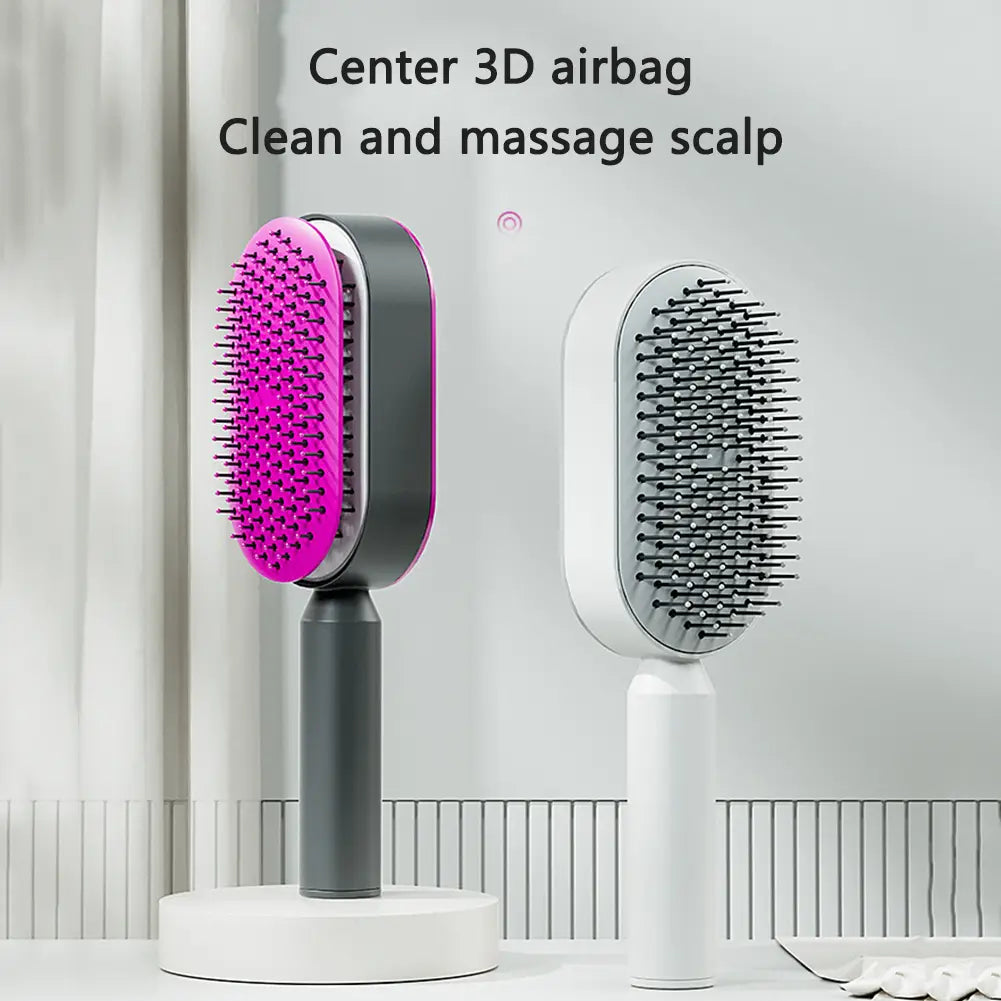 Self Cleaning Hairbrush with 3D Air Cushion for Healthy Hair