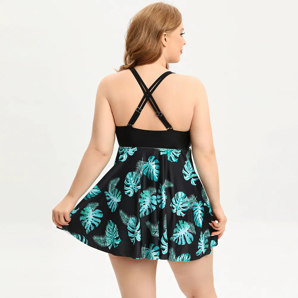 Women’s Creative Simple Printed Conservative Split Swimsuit