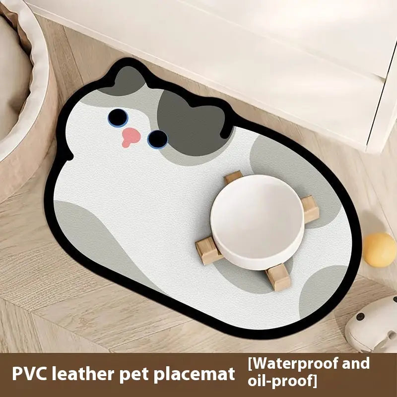 Big Orange Blue Cat Cartoon Anime PVC Leather Pet Pad 40 x 60 cm