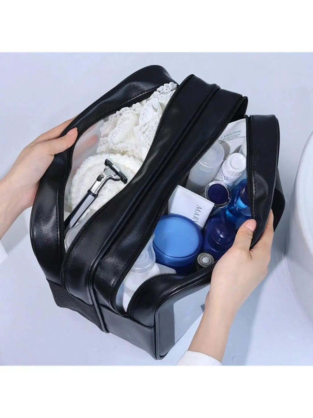 Matte Double Layered Washing and Stimulating Bag Set Large and Medium