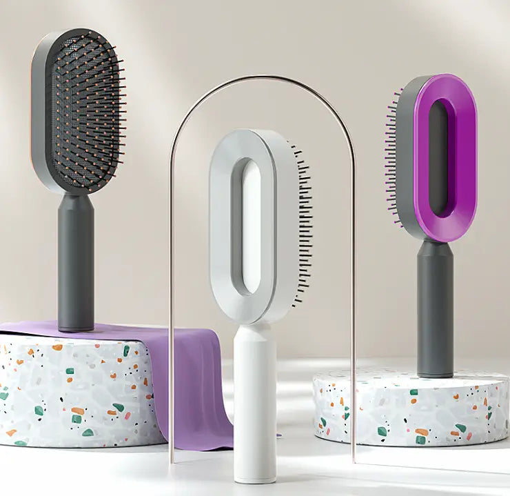 Self Cleaning Hairbrush with 3D Air Cushion for Healthy Hair