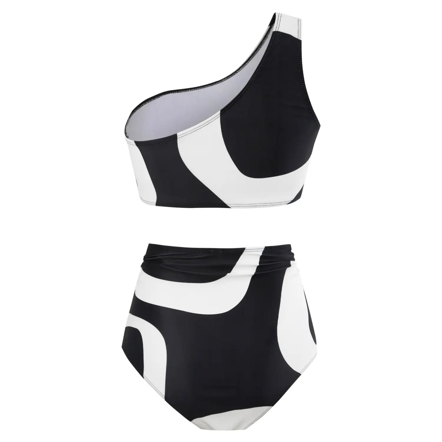 Women’s Two-piece Swimsuit Bikini Wrap Skirt Suit One-shoulder Sexy