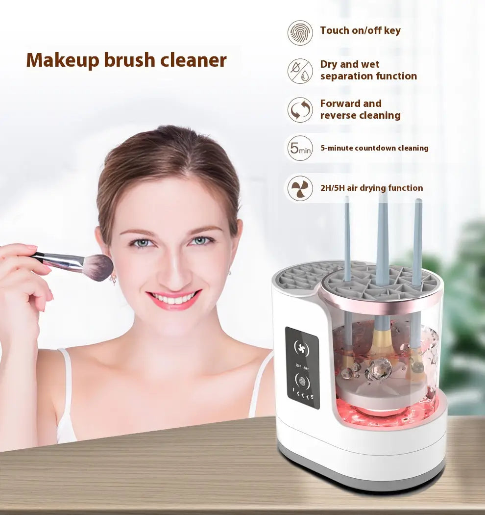 Makeup Brush Cleaning Station with Drying and Disinfecting Chamber
