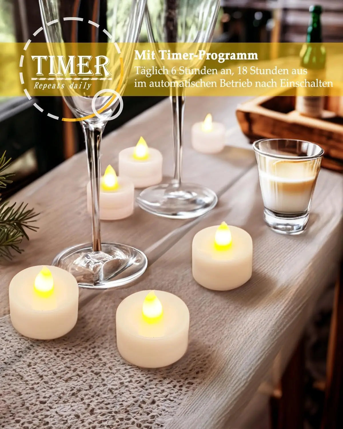 Energiesparende LED Lampe mit Lithium Ionen Batterie und Schalter