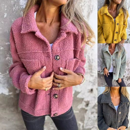 LuxeLamb Women's Wool Lapel Jacket - Winter Warmth - LauBelle Brand